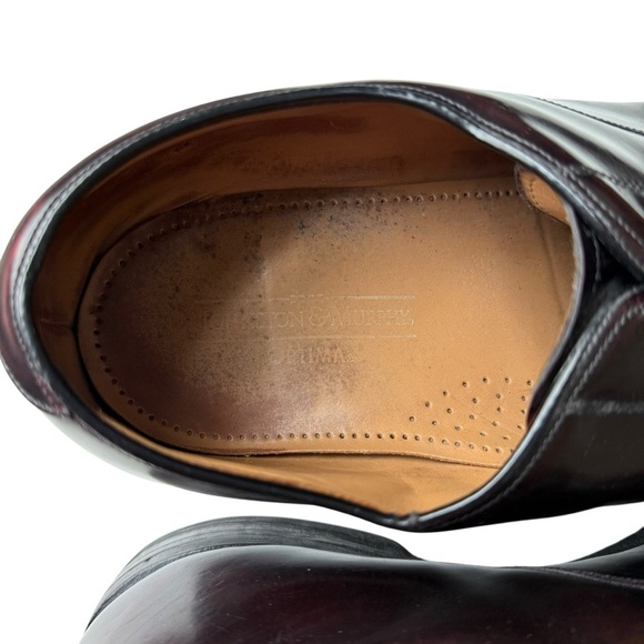 Johnston & Murphy Cap Toe Lace Up Oxford Shoes Burgundy Leather Men’s Size 10.5 - Picture 12 of 16